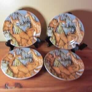 la menagerie vintage sakura safari salad plates - set of 4 (W5146)